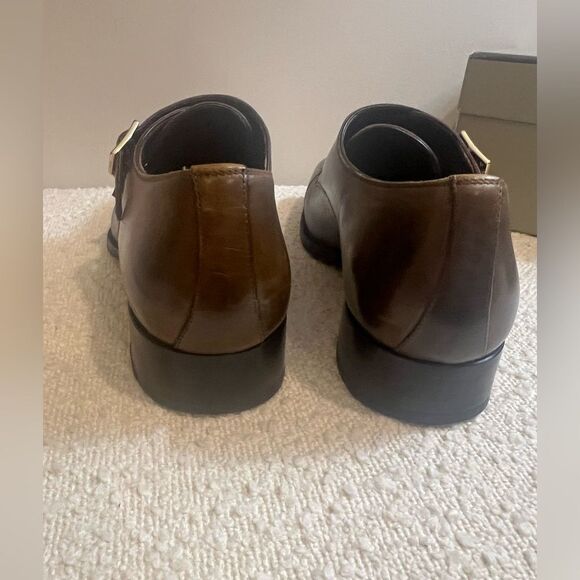 Tom Ford mens Brown Leather Double Monk Oxfords with Brogue Detailing size 13 - Picture 7 of 16